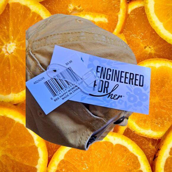 NWT Infinity Brands Women's Tan Bee Happy Adjustable Baseball Caps - Picture 4 of 9